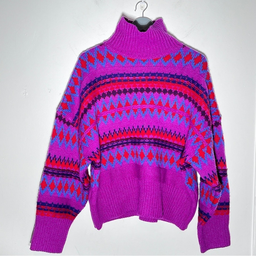 Rag & Bone Purple And Red Patterned Sweater - image 4